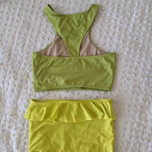 New Kortni Jeane Girls swim crop top with peplum bottom set, 12-13y - Picture 2 of 5